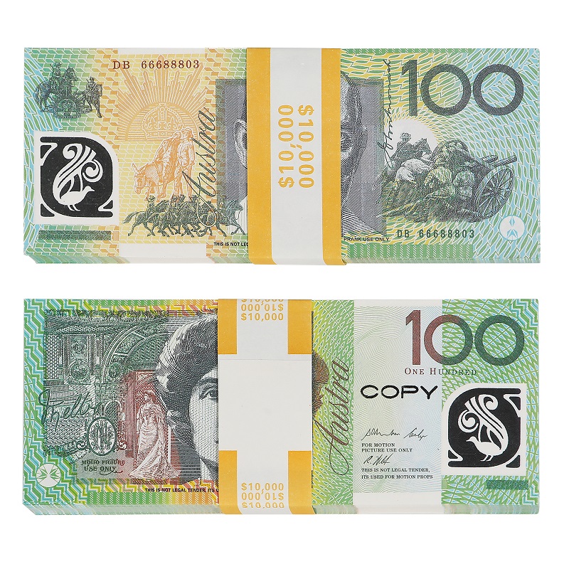 Prop Australian Dollar 100 AUD Banknotes Paper Copy Fake Money Movie Game Props