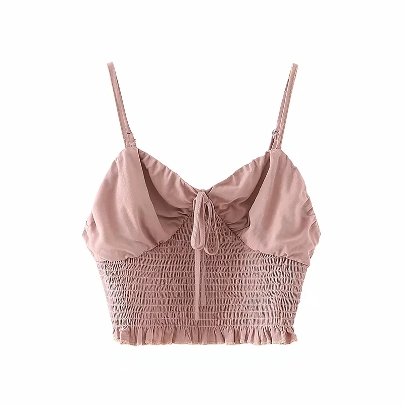 Summer Women Elastic Sling Short Camisole Casual Female Crop Tops T1503 210430