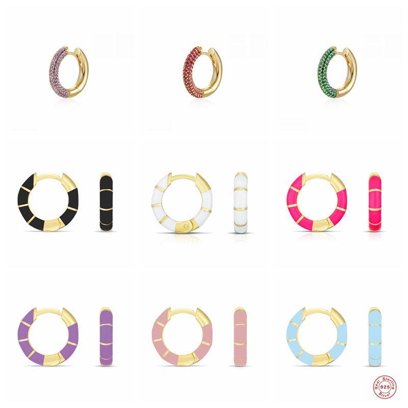 Hoop & Huggie MC 925 Sterling Silver Enamel Earrings For Women Ins Circle Zircons Fancy Colorful Jewelry Party
Hoop & Huggie MC 925 Sterling Silver Enamel Earrings For Women Ins Circle Zircons Fancy Colorful Jewelry Party