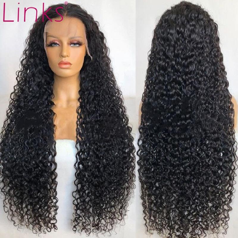 Lace Wigs Links 250 Density 30 40 Inch HD Transparent Deep Wave Glueless 13x6 Front Human Hair Frontal Wig For Women Brazilian Curly