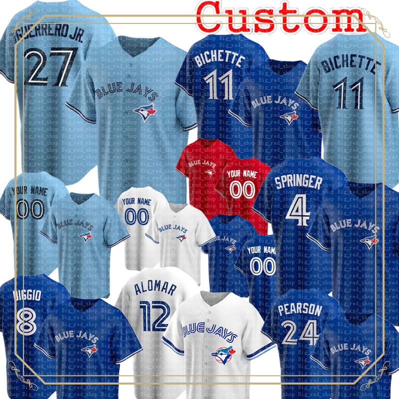 Toronto Blue Jays Vladimir Guerrero Jr. Bo Bichette George Springer Jersey Cavan Biggio Joe Carter Nate Pearson Roberto Marcus, Blue;black
Toronto Blue Jays Vladimir Guerrero Jr. Bo Bichette George Springer Jersey Cavan Biggio Joe Carter Nate Pearson Roberto Marcus, Blue;black
