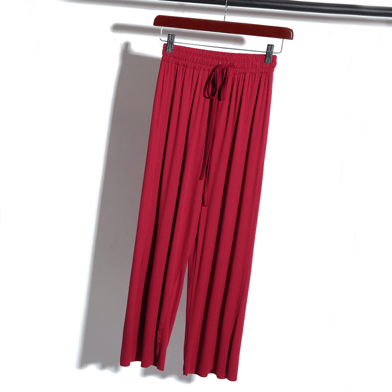 High Waisted Wide Leg Pants for Women Spring Loose Casual Harem Elastic Waist Ankle Length Straight Female 210428