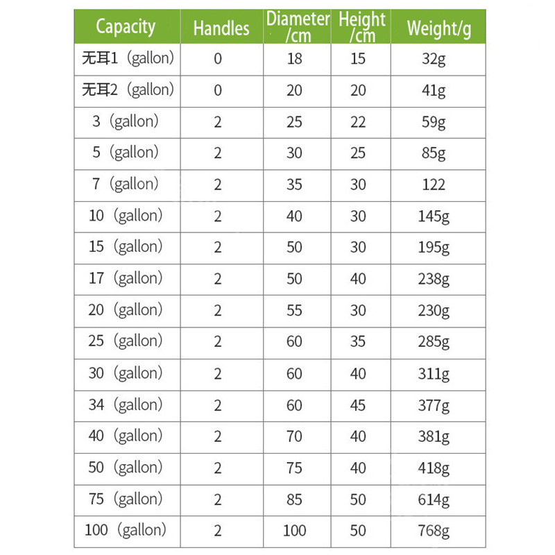 1-30 Gallon Grow Bags Heavy Duty Thickened Nonwoven Fabric Pots with Handles