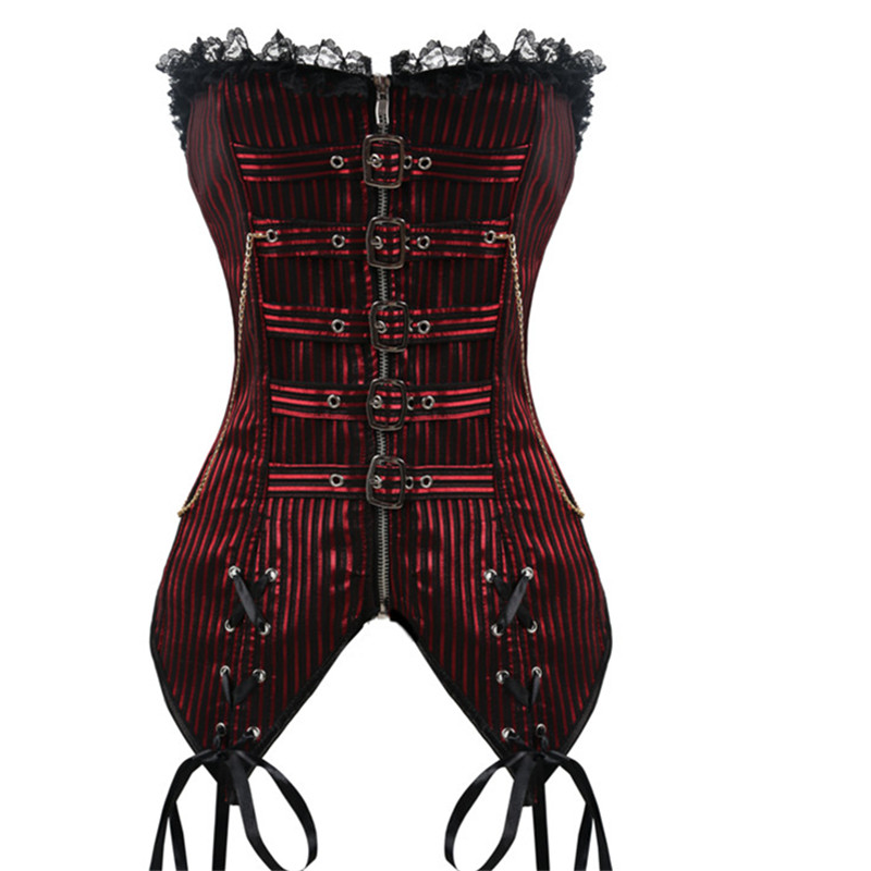 Woman Bustiers Striped Black Red Steampunk Corsets and Bustiers Women Buckle Zipper Burlesque Bodice Overbust Korse Gothic Waist Trainer Cor, As shown
Woman Bustiers Striped Black Red Steampunk Corsets and Bustiers Women Buckle Zipper Burlesque Bodice Overbust Korse Gothic Waist Trainer Cor, As shown