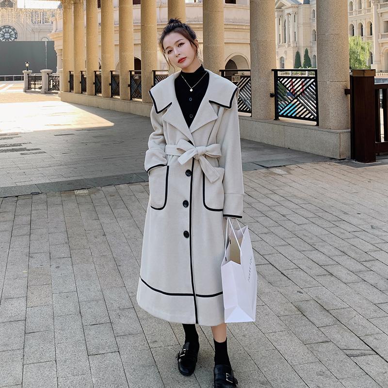 Women' Wool & Blends Woolen Coat Autumn Winter Korean Loose And Thick Long Beige Temperament Big Lapel Fashion Casual Straight Jacket Femal
Women' Wool & Blends Woolen Coat Autumn Winter Korean Loose And Thick Long Beige Temperament Big Lapel Fashion Casual Straight Jacket Femal