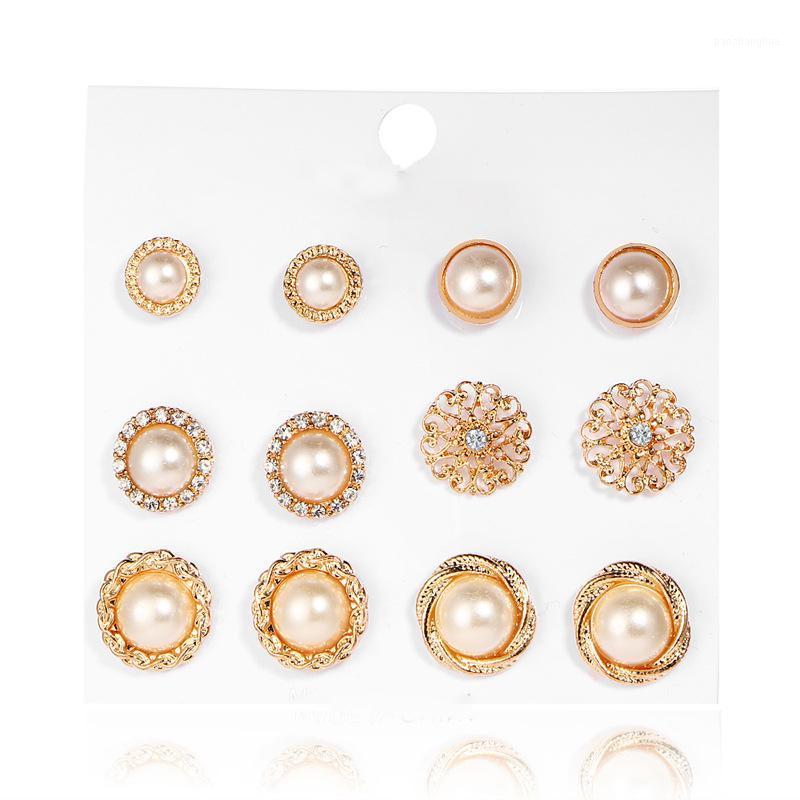 Stud 6 Pairs/Set Imitation Pearl Rhinestone Combination Flower Earrings For Women Heart Moon Big Circle Jewelry, Golden;silver
Stud 6 Pairs/Set Imitation Pearl Rhinestone Combination Flower Earrings For Women Heart Moon Big Circle Jewelry, Golden;silver