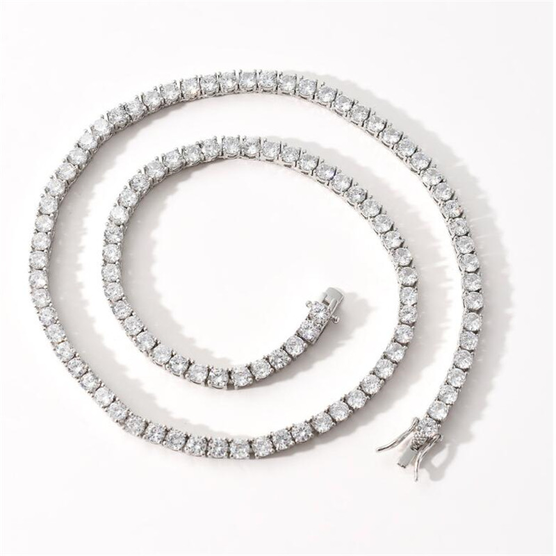 7inch-24inch Hip Hop Sparkling Luxury Jewelry Tennies Chain Pendant 3MM 4MM 5MM 5A Zircon CZ Diamond Gemstones Party 14KT White Rose Gold Fill Women M