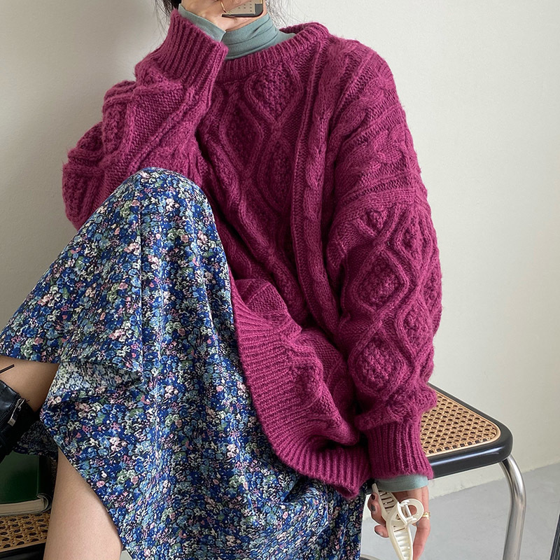 Autumn Winter Retro Twist Big Sweater Women Oversized Outer Wear Hedging Lazy Wind Thick Knitted Chic Tops For Fashion 210520, Red
Autumn Winter Retro Twist Big Sweater Women Oversized Outer Wear Hedging Lazy Wind Thick Knitted Chic Tops For Fashion 210520, Red