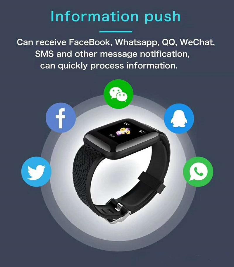ID 116Plus Y68 D20 Wristband Smart Bands Bracelet Colorful Screen Fitness Tracker Pedometer Heart Rate Blood Pressure Health Monitor D13