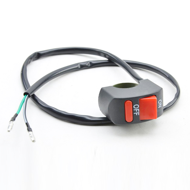 Universal Motorcycle Handlebar Flameout Switch Turn ON/OFF Button Motorcycles Parts For ATV Motobike Electric Vehicle Warning Light DC12V 10A