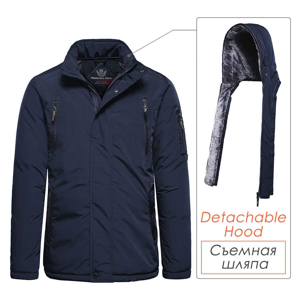 Men Winter Casual Long Thick Fleece Hood Waterproof Parkas Jacket Coat Men Outwear Fashion Pockets Parka Jacket 58 Plus 210818