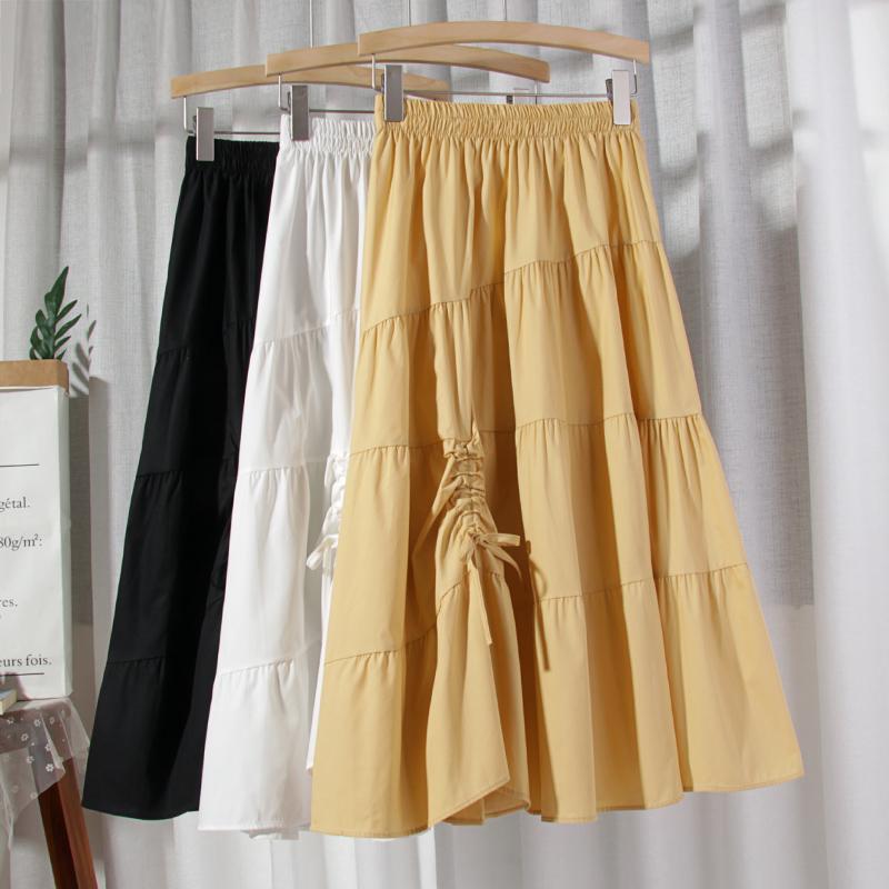 Skirts Lace Up Shirring Womens 2021 Korean Style Patchwork A-Line Midi Skirt Large Swing Solid Simple Student, Black
Skirts Lace Up Shirring Womens 2021 Korean Style Patchwork A-Line Midi Skirt Large Swing Solid Simple Student, Black