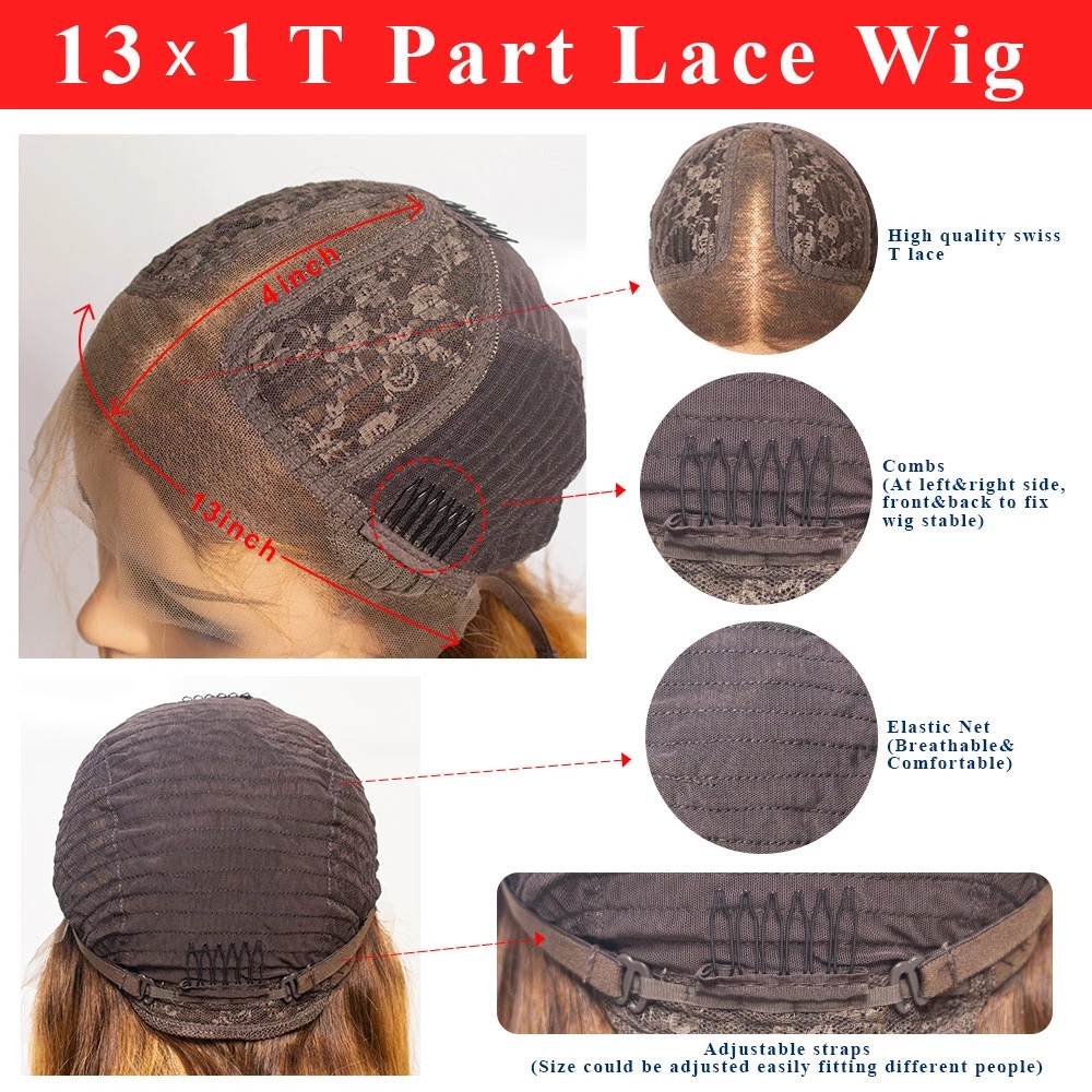 Free shipping Brazilian Highlight Wig Ombre Brown Honey Blonde Short Bob Lace Front Human Hair Synthetic Straight Wigs For Women