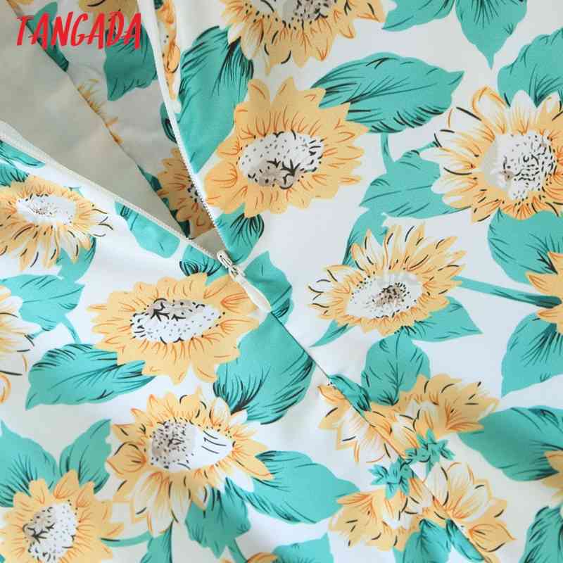 Women Green Floral Summer Off Shoulder Short Sleeve Ladies Mini Dress Vestidos DZ16 210416