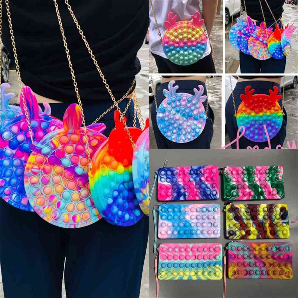 Fidget crossbody chain bag push pop silicone rubber purses fanny pack macaron rainbow backpacks bubble popper handbag cometic make up bags pencil case G83CIQ7, Mixed or list color u need
Fidget crossbody chain bag push pop silicone rubber purses fanny pack macaron rainbow backpacks bubble popper handbag cometic make up bags pencil case G83CIQ7, Mixed or list color u need