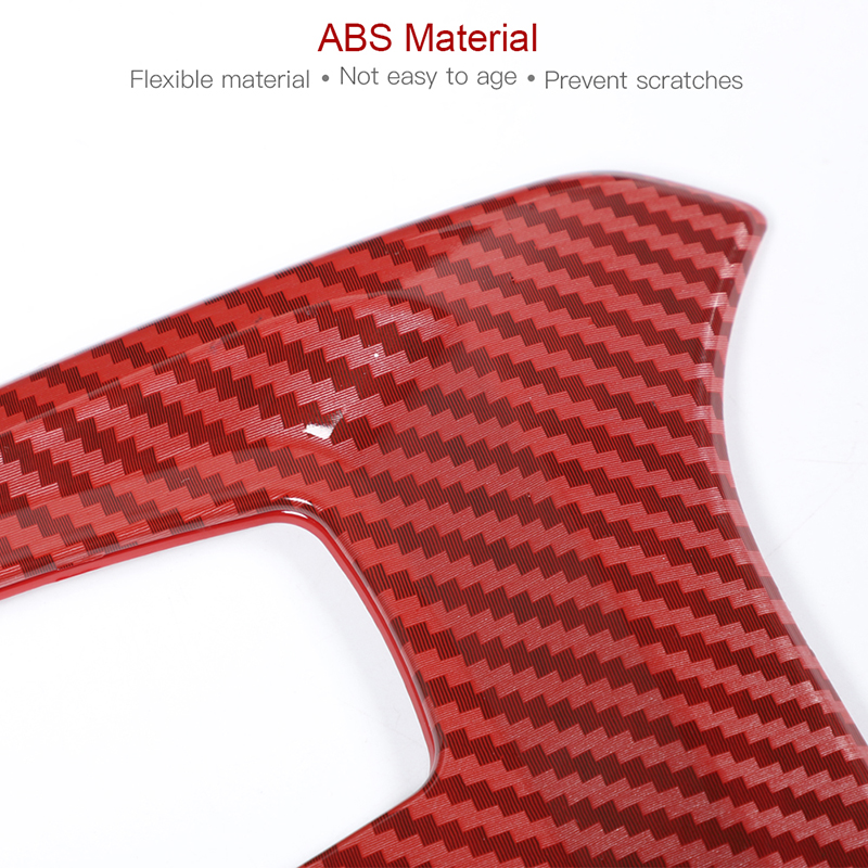 Car Electronic Handbrake Switch Button Panel Trim For Dodge RAM 1500 18-20 Red Carbon Fiber