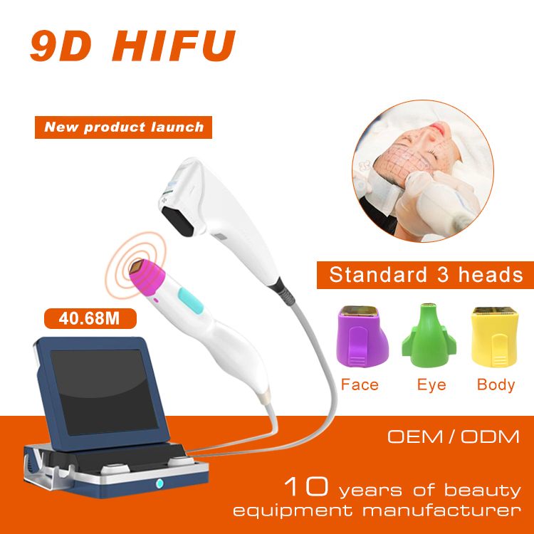 Hifu double chin treatment slimming machine target the layer and destroy fat cells with 9D HIFU technology