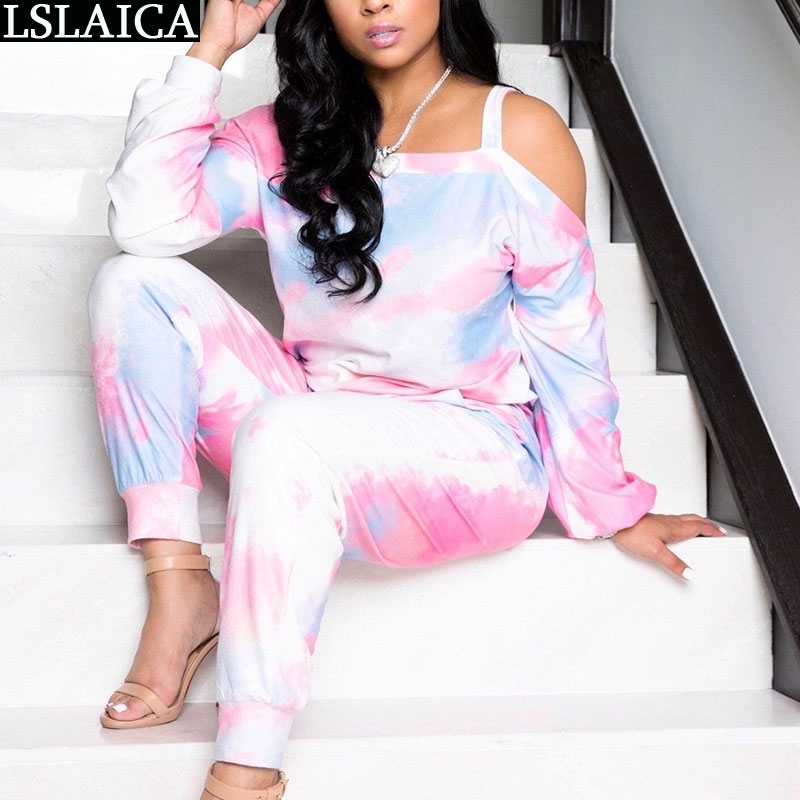 Two Piece Sets Off Shlouder Long Sleeve Tie Dye Women 2 Pieces Casual Fashion Elasitc Waist Homewear Clothing 210520, Gray
Two Piece Sets Off Shlouder Long Sleeve Tie Dye Women 2 Pieces Casual Fashion Elasitc Waist Homewear Clothing 210520, Gray