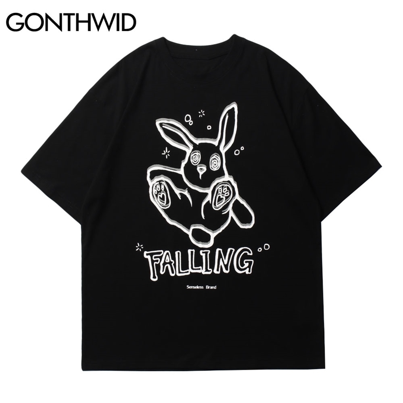 Tees Shirts Streetwear Hip Hop Men Summer Rabbit Print Short Sleeve Tshirts Cotton Casual Harajuku T-Shirts Loose Tops 210602, White
Tees Shirts Streetwear Hip Hop Men Summer Rabbit Print Short Sleeve Tshirts Cotton Casual Harajuku T-Shirts Loose Tops 210602, White