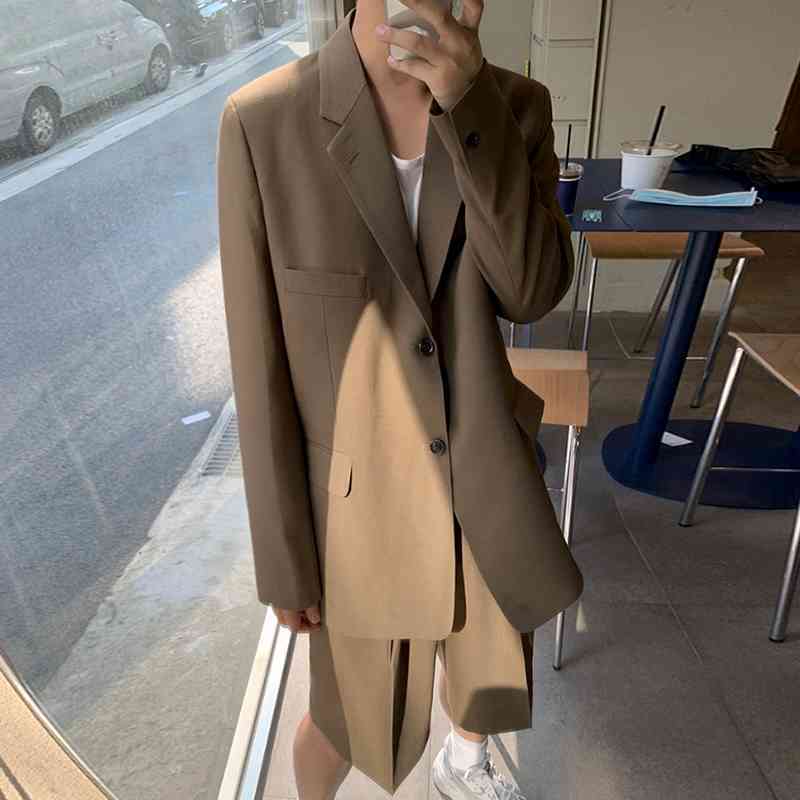 IEFB Men's Korean Streetwear Casual Back Elastic Suit Shorts + Long Lseeve Loose Blazers Two Pieces Set Loose Clothing 9Y6598 210524, Brown
IEFB Men's Korean Streetwear Casual Back Elastic Suit Shorts + Long Lseeve Loose Blazers Two Pieces Set Loose Clothing 9Y6598 210524, Brown