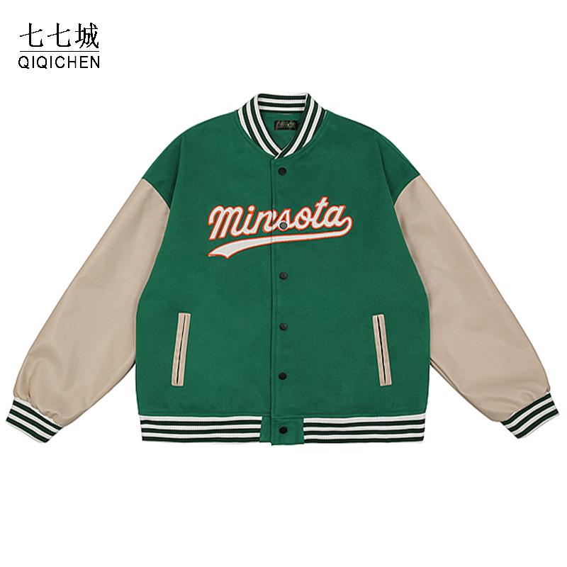 Men's Jackets Hip Hop Baseball Men Women Letters Embroidery Patchwork Harajuku Varsity Jacket College Bomber Coats Unisex 2021, Green
Men's Jackets Hip Hop Baseball Men Women Letters Embroidery Patchwork Harajuku Varsity Jacket College Bomber Coats Unisex 2021, Green