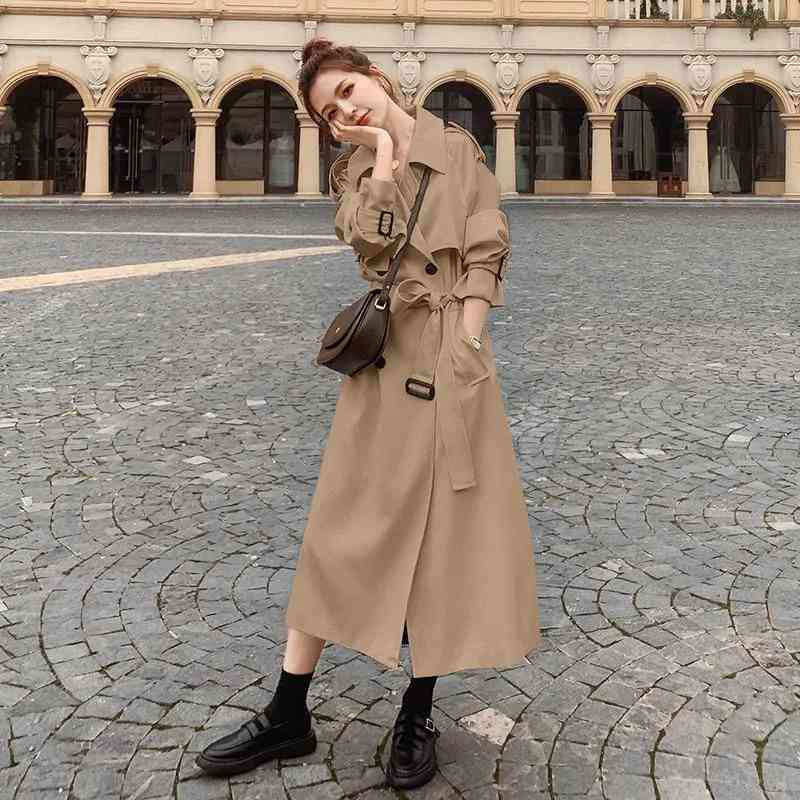 Women's Trench Coats Korean-style female Gabardine, long coat with belt, office blouse, spring and autumn TYFU, 1# shoe box
Women's Trench Coats Korean-style female Gabardine, long coat with belt, office blouse, spring and autumn TYFU, 1# shoe box
