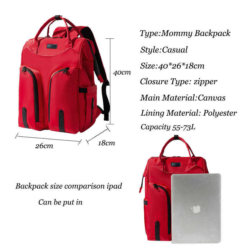 Oxford Women Backpacks Multifunction Ladies Waterproof Shoulder Backpack Large Capacity Mommy Bags Baby Changing Diaper Bags 210907