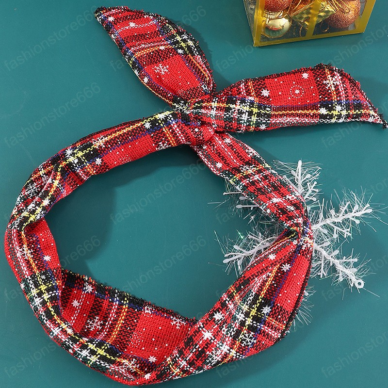 Christmas Style Elastic Hair Bands Women Fashion Striped Bow Headband Korean Style Festival Bowknot Headwear Hair Accessories