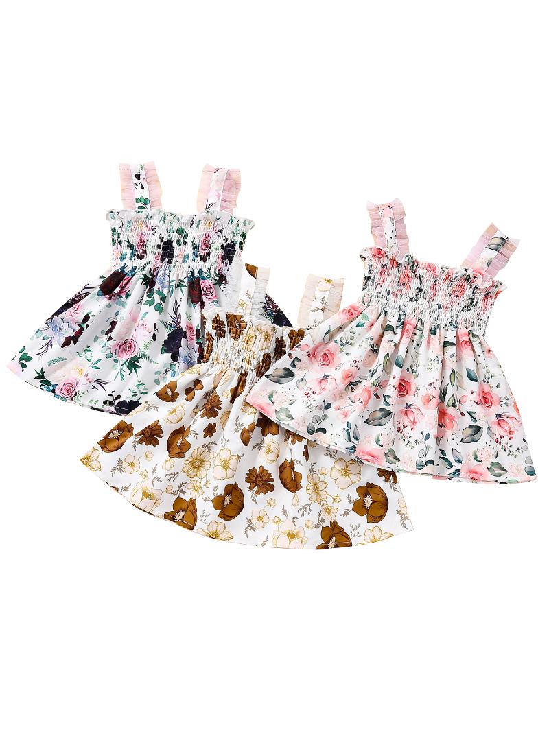 Girl's Dresses Children Floral Print Sling Dress, Sleeveless Low-cut High Waist Dress With Ruffles For Summer 1-5T, Red;yellow
Girl's Dresses Children Floral Print Sling Dress, Sleeveless Low-cut High Waist Dress With Ruffles For Summer 1-5T, Red;yellow
