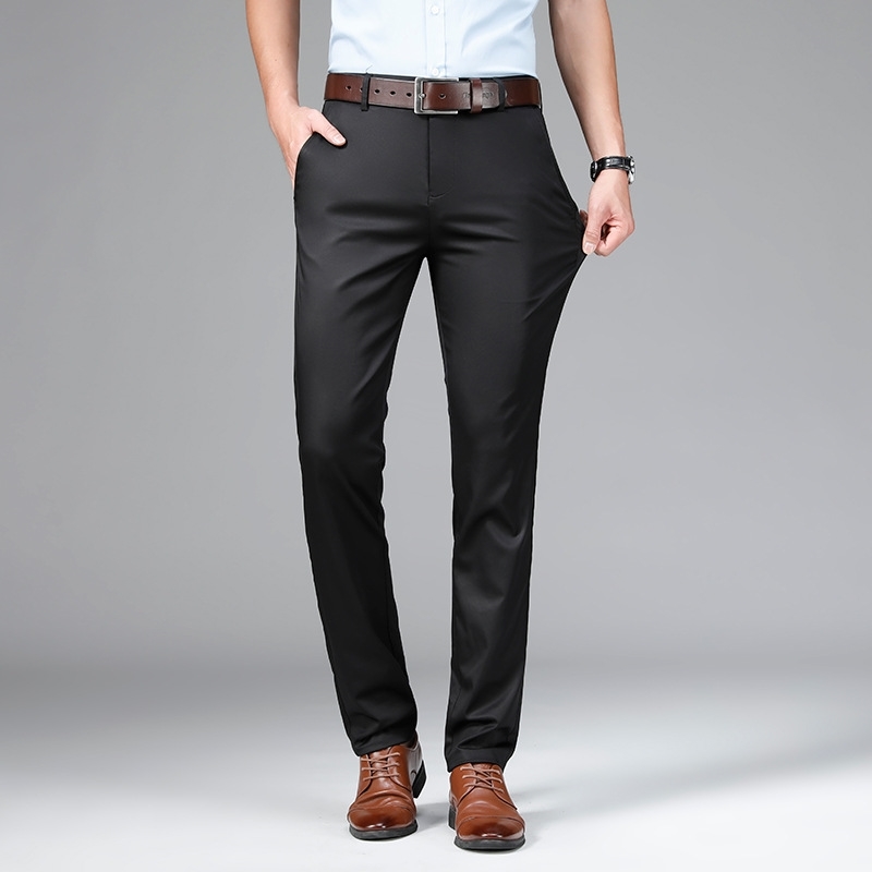 2021 business spring Tencel cotton casual straight elastic trousers middle-aged men's four seasons long pants, Black
2021 business spring Tencel cotton casual straight elastic trousers middle-aged men's four seasons long pants, Black