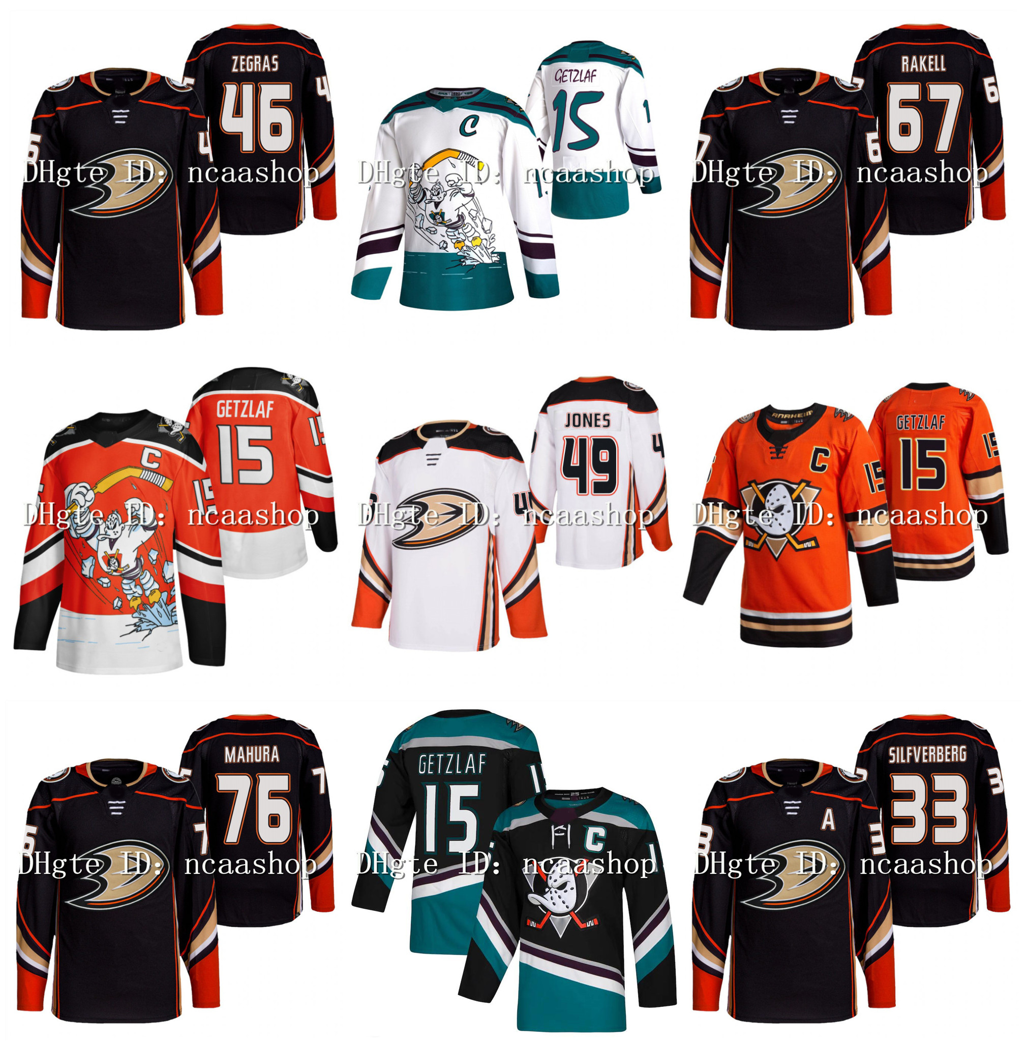 Trevor Zegras Anaheim Ducks Hockey Jersey Ryan Getzlaf Rickard Rakell Max Jones Josh Mahura Hampus Lindholm Max Comtois Jakob Silfverberg Ryan Kesler John Gibson, Men
Trevor Zegras Anaheim Ducks Hockey Jersey Ryan Getzlaf Rickard Rakell Max Jones Josh Mahura Hampus Lindholm Max Comtois Jakob Silfverberg Ryan Kesler John Gibson, Men