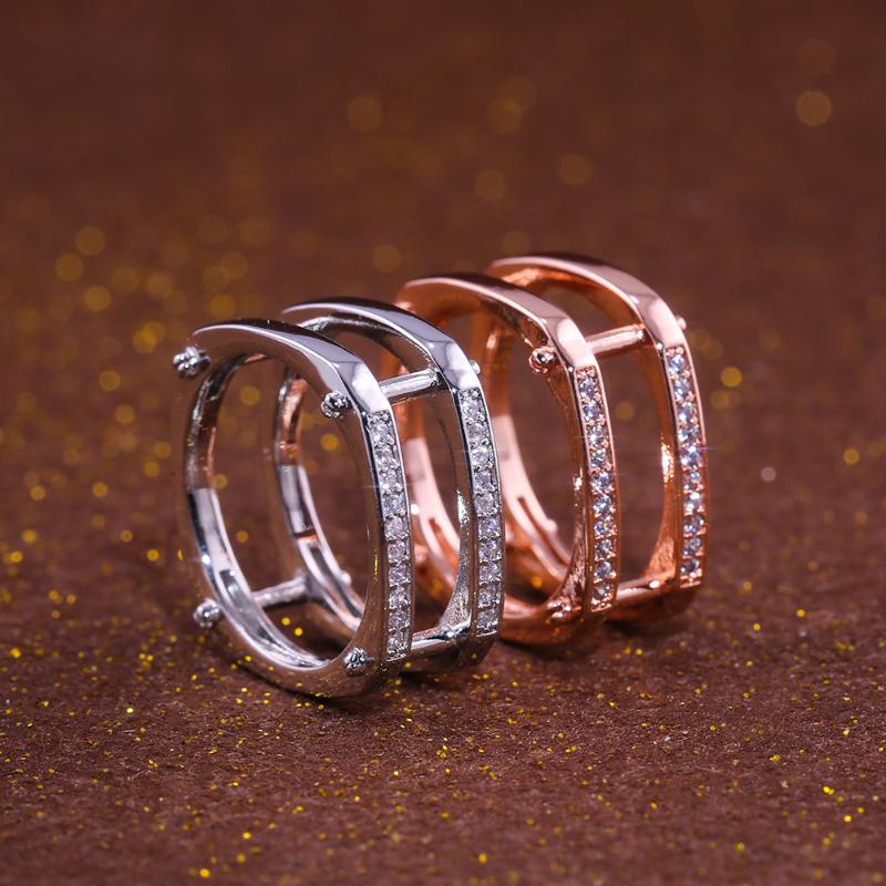 Bagues de mariage JK Géométrique Punk Accessoires élégants Gadget doigt trois couleur Disponible avec bijoux de design creux en pierre zircon