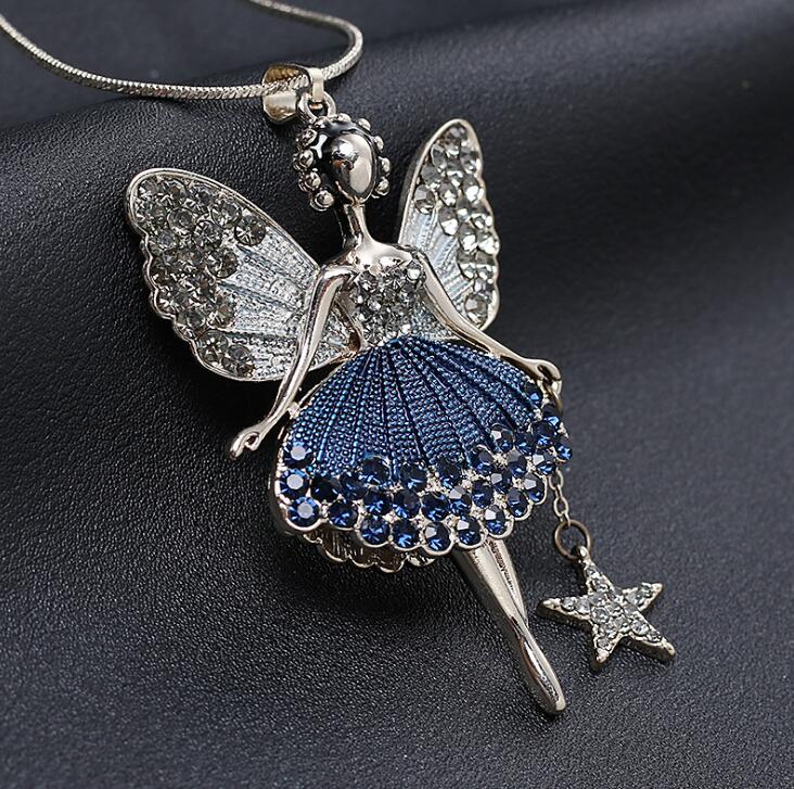 Fairy Pendant Necklace Women Party Jewelry Fashion Sweater Chain Necklace Charm Crystal Angel Wing Necklaces
Fairy Pendant Necklace Women Party Jewelry Fashion Sweater Chain Necklace Charm Crystal Angel Wing Necklaces