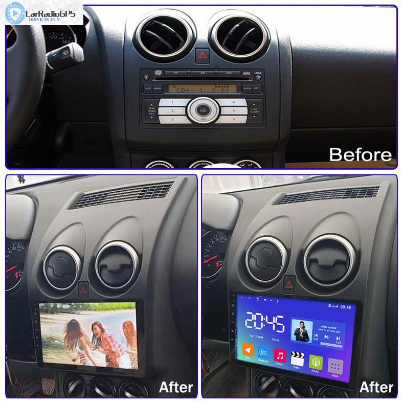 Car dvd Audio System Video Player Radio Gps Navigation for Nissan QASHQAI 2006 2007 2008 2009 2010-2013 Stereo Head Unit 4+64G
