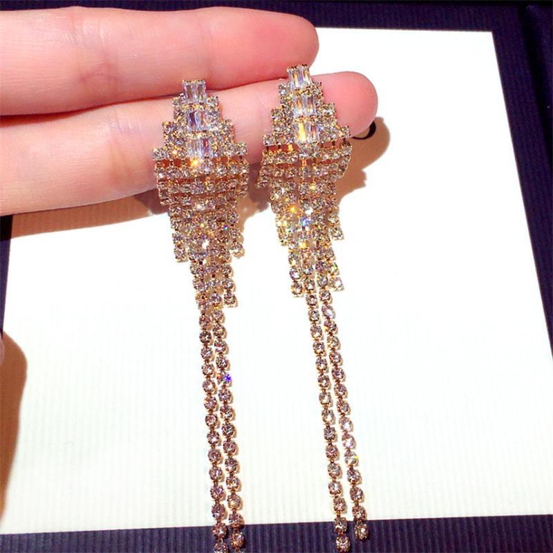 Dangle & Chandelier Fashion Long Tassel Earrings For Women Gold&silver Color Rhinestone Drop
Dangle & Chandelier Fashion Long Tassel Earrings For Women Gold&silver Color Rhinestone Drop