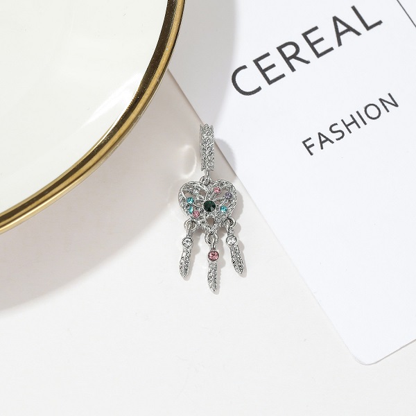 Fits Bracelets 20pcs Summer Sparkle Dream Catcher Crystal Enamel Pendant Charms Beads Silver Charms Bead For Women Diy European Necklace Jewelry