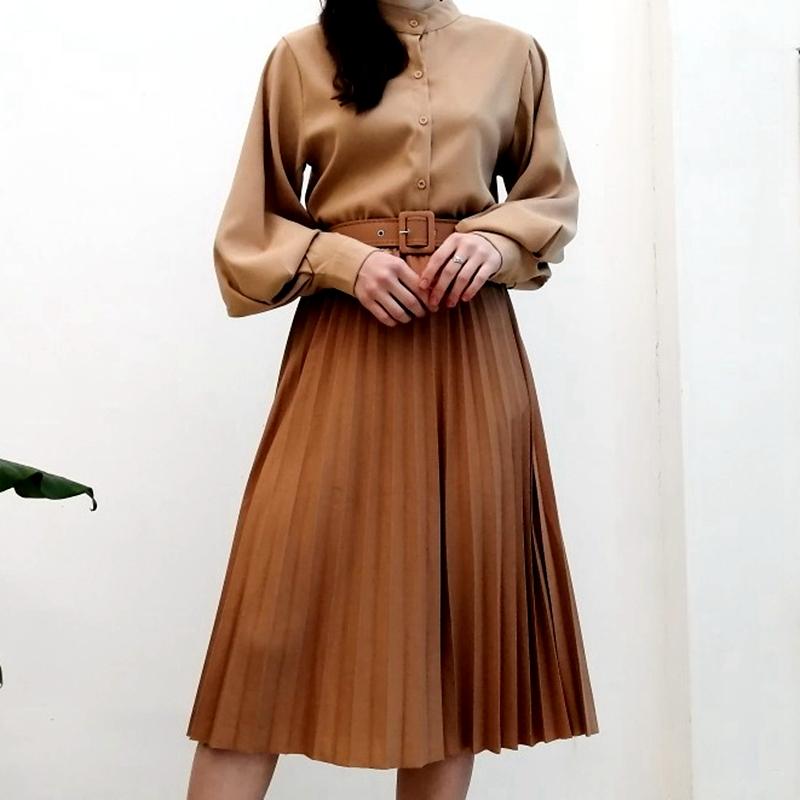 Skirts High Waist Women Skirt Casual Vintage Solid Belted Pleated Midi Lady 19 Colors Fashion Simple Saia Mujer Faldas, Black
Skirts High Waist Women Skirt Casual Vintage Solid Belted Pleated Midi Lady 19 Colors Fashion Simple Saia Mujer Faldas, Black