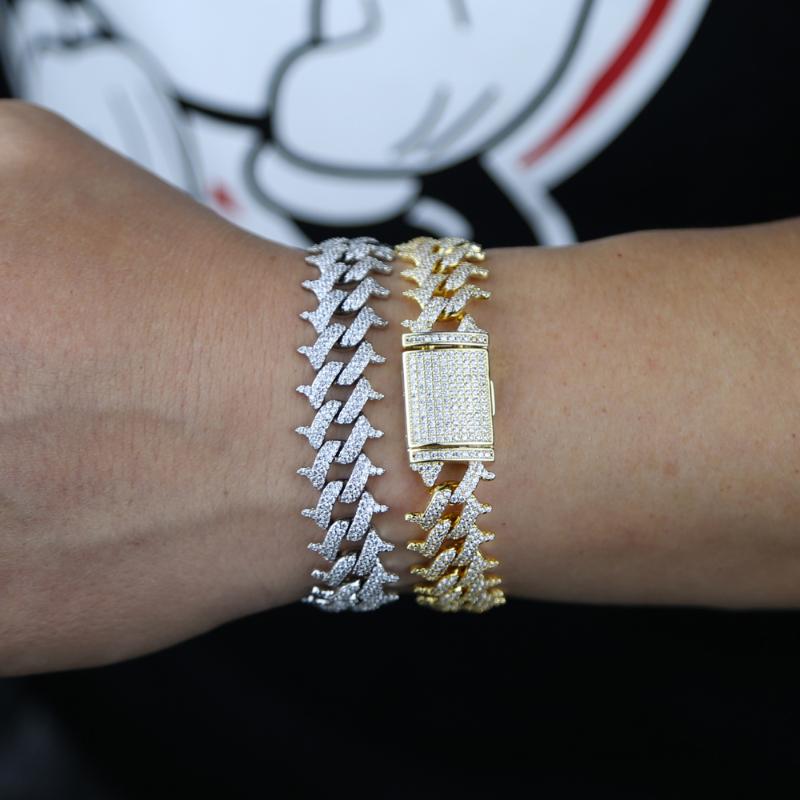 Hop + CZ Solid Rivet Spike Cuban Miami Lock Clasp Heavy Bracelet Iced Out Men Rapper Link Chain Bangles Fashion Jewelry Link,
Hop + CZ Solid Rivet Spike Cuban Miami Lock Clasp Heavy Bracelet Iced Out Men Rapper Link Chain Bangles Fashion Jewelry Link,