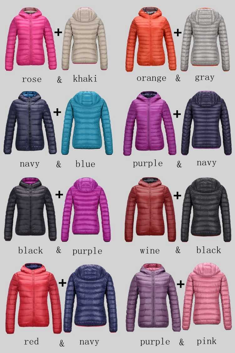 Bang Down Coat Women Ultra Light Down Jacket Feather Jacket Women With Carry Bag Travel Double Side Reversible Jackets Plus 210819