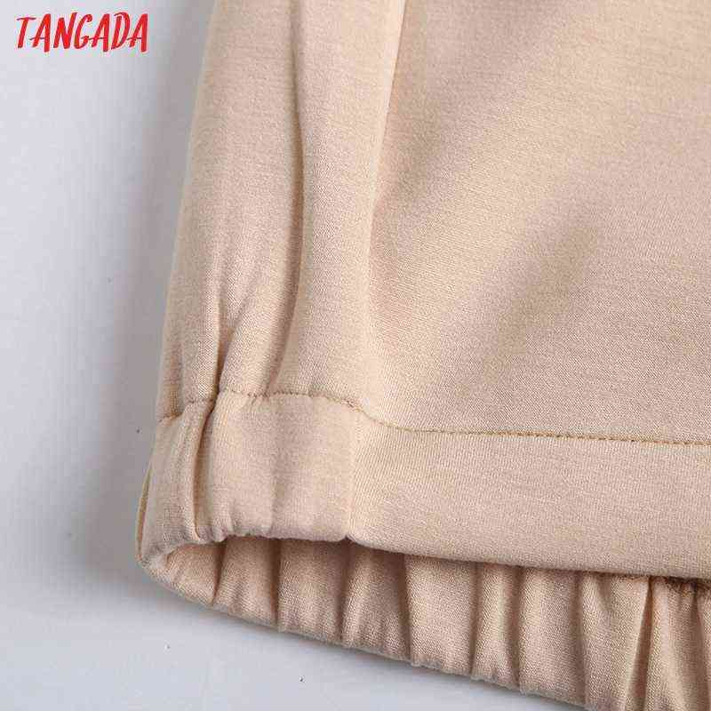 Tangada Women High Quality Crop Sweatshirts Oversize Short Sleeve O Neck Loose Pullovers Female Tops 6D51 211108