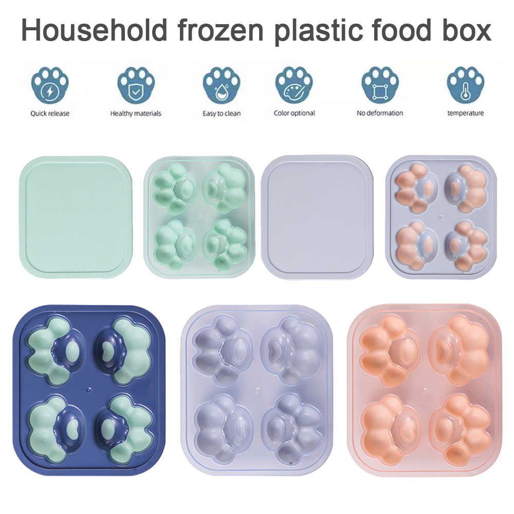 Ice Box Cat Claw Refrigerator Plastic Ice Hockey Cube Mould with Lid DIY Food Supplement Home Frozens Ice Tray