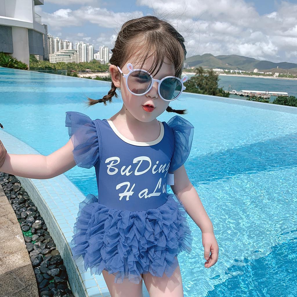 summer children's lace princess swimsuit girls kids swimwear for baby 210515
