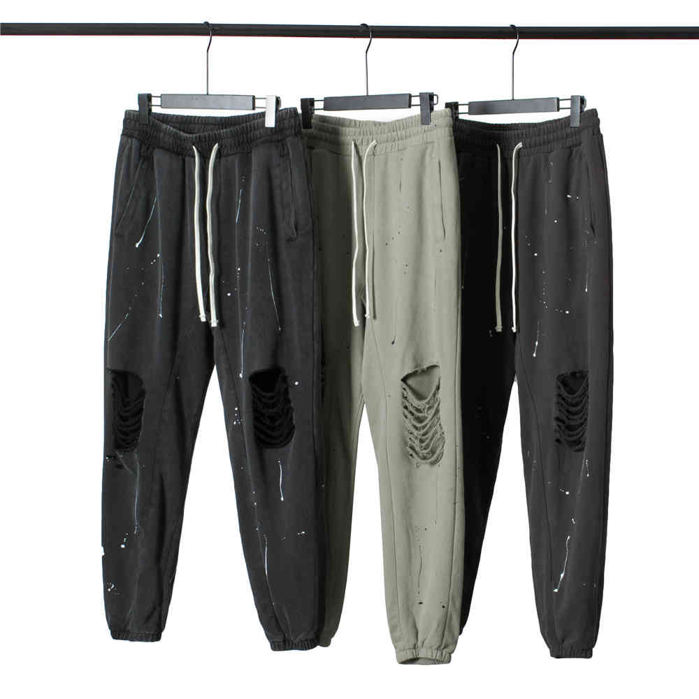 Distressed Black Broken Sweatpants Paint Splatter Jogger pants Autumn Men Streetwear
Distressed Black Broken Sweatpants Paint Splatter Jogger pants Autumn Men Streetwear
