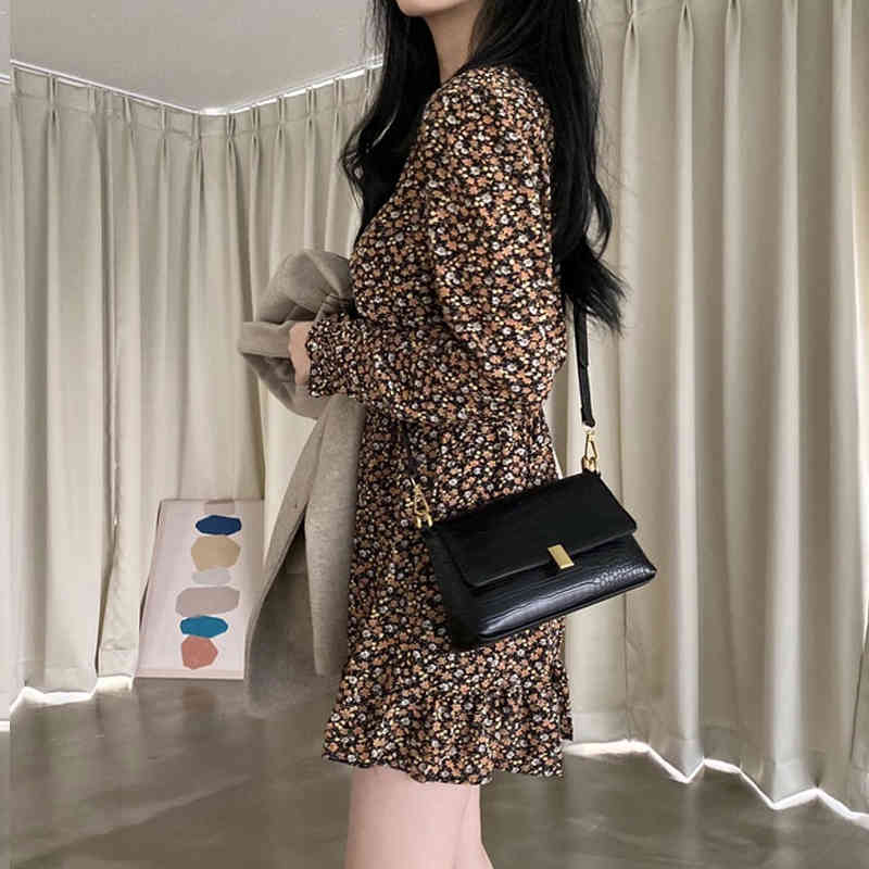 Spring Summer Floral Dress Women Casual Vintage Printing Mini Puff Sleeve O Neck Party es Two Pieces 13570 210508