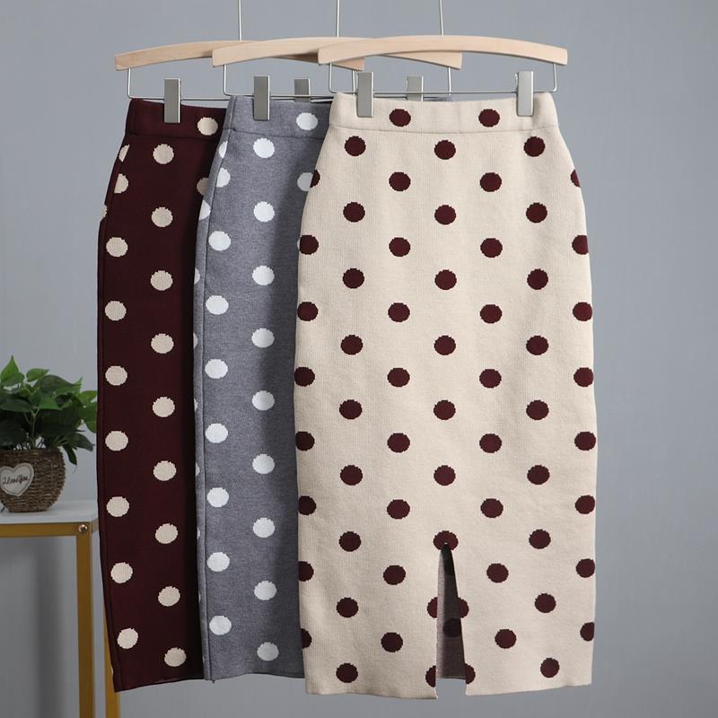 knit polk dot pencil autumn womens skirt winter high waist bodycon vintage split thick stretchy sweater skirts, Black
knit polk dot pencil autumn womens skirt winter high waist bodycon vintage split thick stretchy sweater skirts, Black