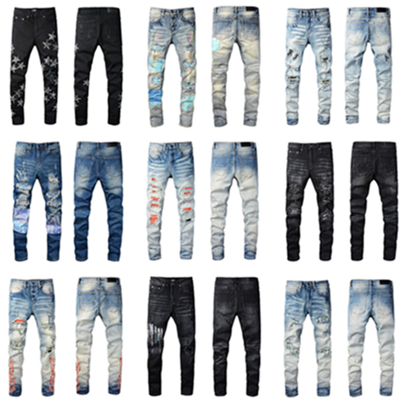 New Amirys 22 Fashion Mens Designer Jeans High Quality Ripped Denim Pants Luxury Hip Hop Distressed Zipper trousers For Male, Lavender
New Amirys 22 Fashion Mens Designer Jeans High Quality Ripped Denim Pants Luxury Hip Hop Distressed Zipper trousers For Male, Lavender