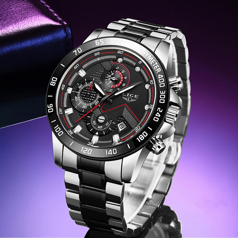 Wristwatches LIGE Men Watch Multifunction Stainless Steel Black Quartz Watches Fashion Business Waterproof Date Relogio Masculino, Black white
Wristwatches LIGE Men Watch Multifunction Stainless Steel Black Quartz Watches Fashion Business Waterproof Date Relogio Masculino, Black white