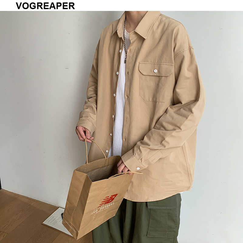 Spring Autumn Men Shirt Long Sleeve Korean Fashion 100% Cotton Solid Colors Trend Streetwear Oversize Loose Harajuku Shirts 5XL 210628, Khaki
Spring Autumn Men Shirt Long Sleeve Korean Fashion 100% Cotton Solid Colors Trend Streetwear Oversize Loose Harajuku Shirts 5XL 210628, Khaki