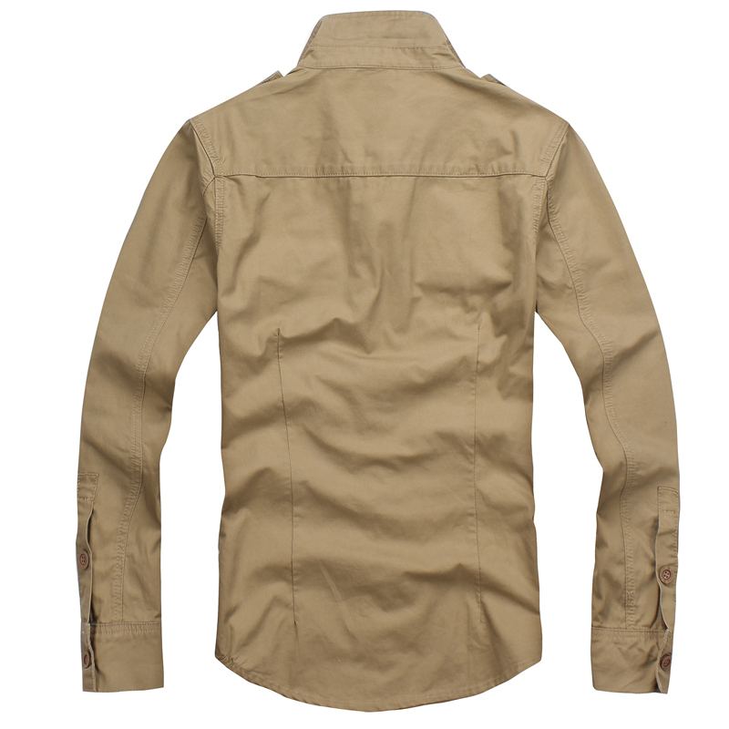 Man Military Casual Shirts Men's Long Sleeve Multi-pocket Army s Shirt Male Cotton Fashion Tooling Loose Plus Size 210518
