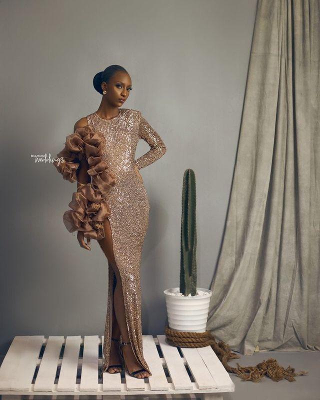 Aso Ebi Sparkly Sequined Sheath Prom Dresses Side High Split Floor length Rose Pink Long Pageant Cocktail Party Dress One Sleeve Jewel Neck Ruffle Eve